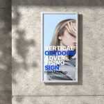 Free Vertical Outdoor Framed Advertising Sign Board Mockup PSD