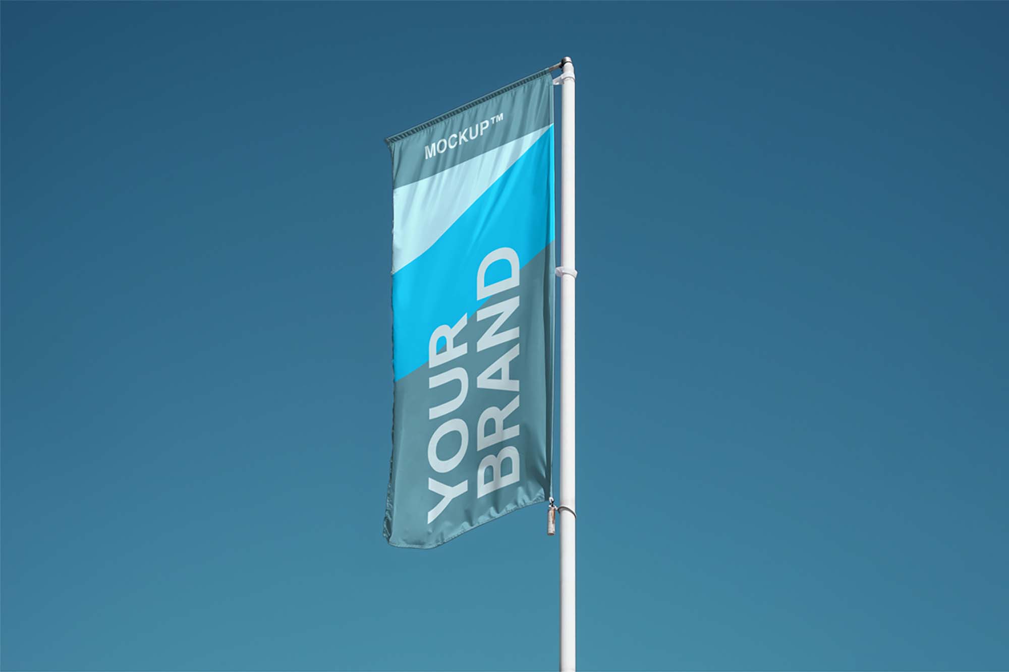 Free Vertical Realistic Flag Mockup