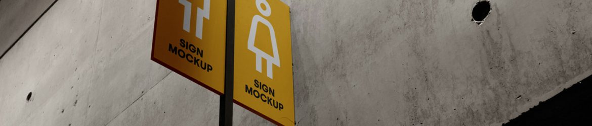 Free Vertical Sign PSD Mockup