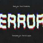 Free VHS style Noisy and Glitch Text Effect PSD file