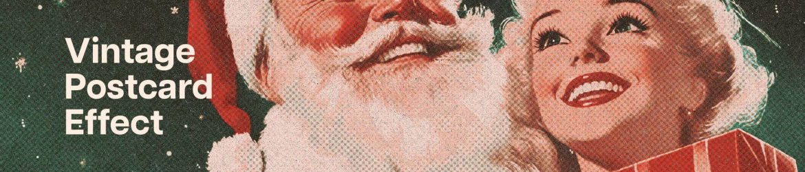 Free Vintage Christmas Postcard Effect PSD