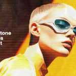 Free Vintage Halftone Lines Effect PSD