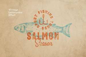 Free Vintage Letterpress Effect PSD for Logo and Design