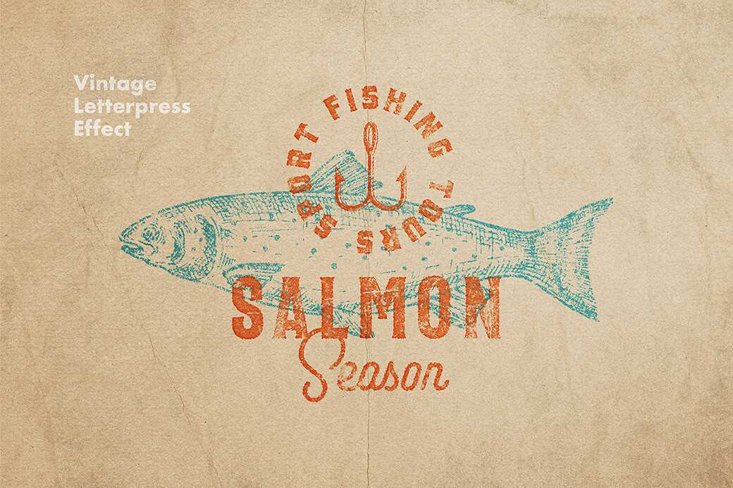 Free Vintage Letterpress Effect PSD for Logo and Design