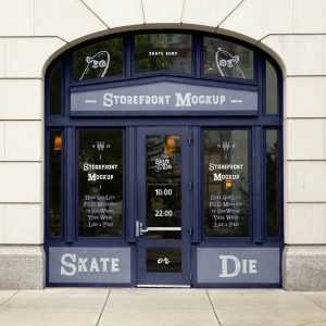 Free Vintage Shop Window Mockup