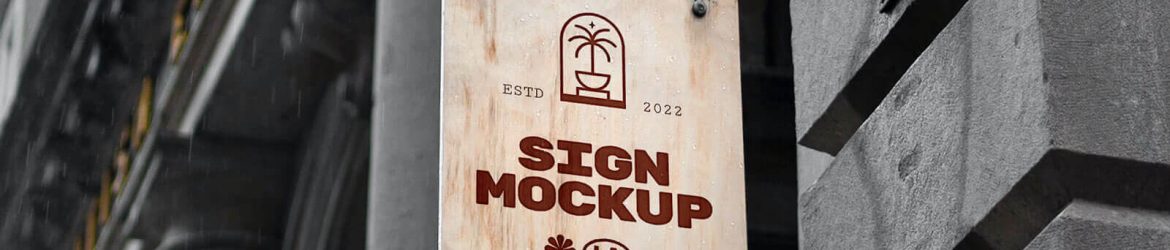 Free Vintage Wooden Hanging Logo Sign Mockup PSD