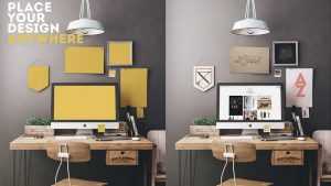Free Vintage Workplace Mockup PSD
