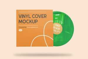 Free Vinyl Cover Recorder Mockup PSD