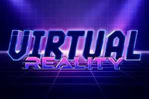 Free Virtual Reality World Text Effect PSD free download