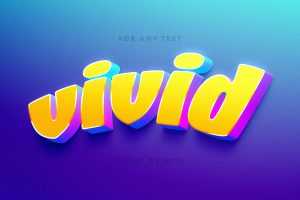 Free Vivid Toon 3D Text Effect PSD
