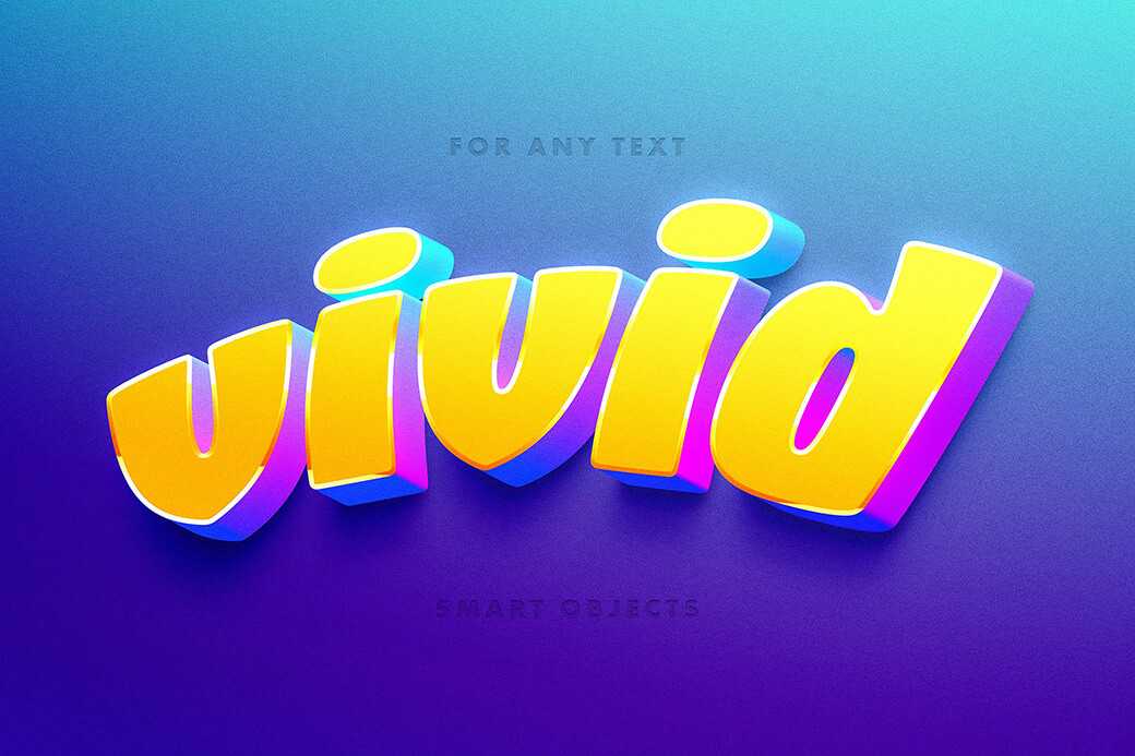 Free Vivid Toon 3D Text Effect PSD