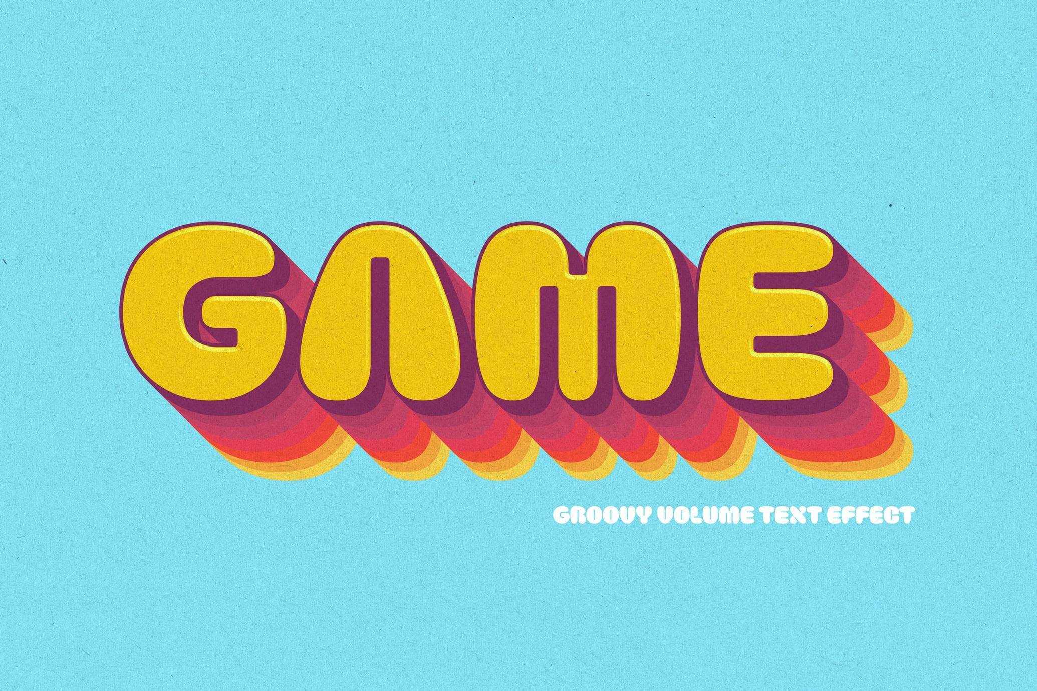 Free Volume Game Text Effect PSD