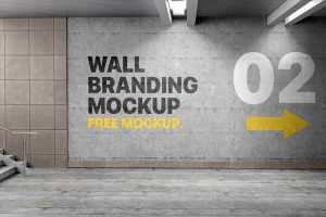 Free Wall Branding Mockup PSD