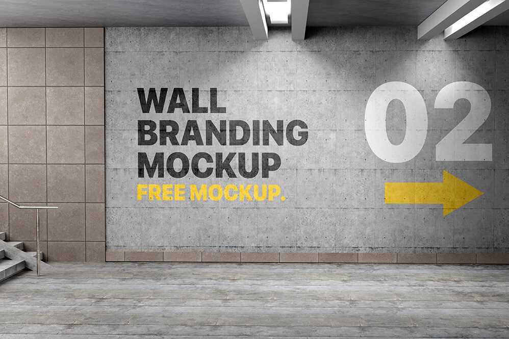 Free Wall Branding Mockup PSD