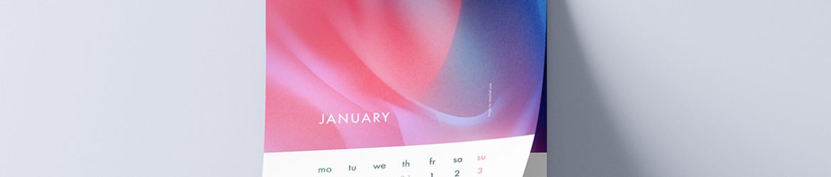 Free Wall Calendar Mockups 5 PSD sets