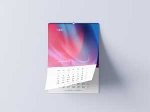 Free Wall Calendar Mockups 5 PSD sets