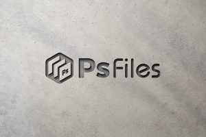 Free Wall Engraved Logo Mockup PSD