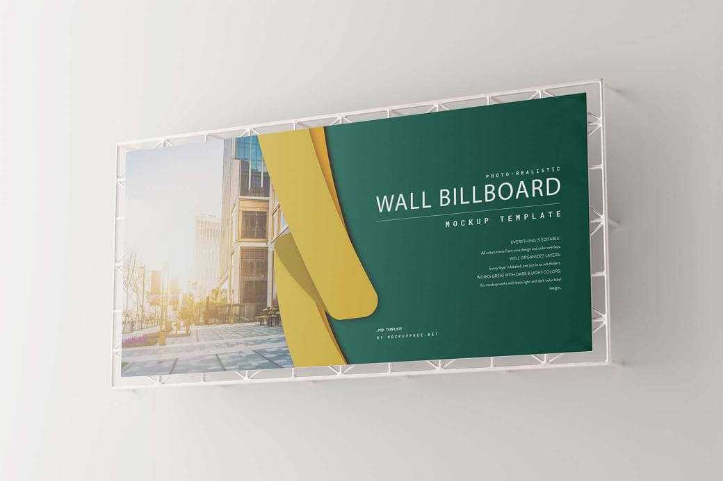 Free Wall Frame Fixed Billboard Mockup PSD
