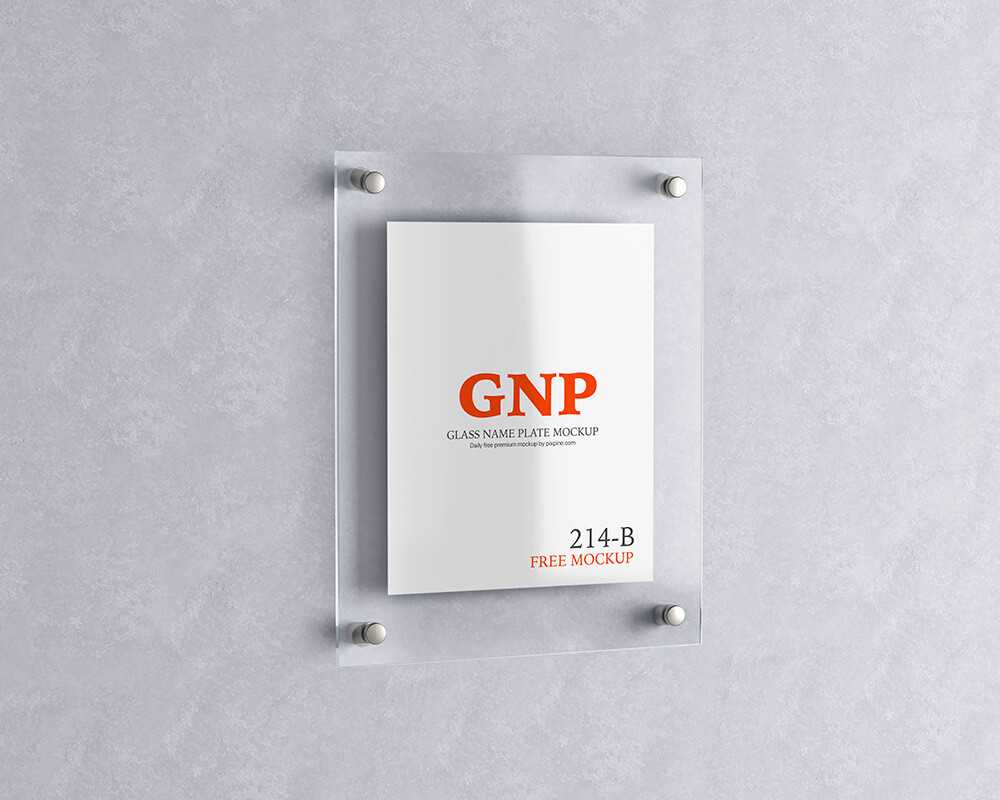 Free Wall Mounted Clear Acyrlic Name Plate Mockup PSD - Free mockup PSD | PsFiles