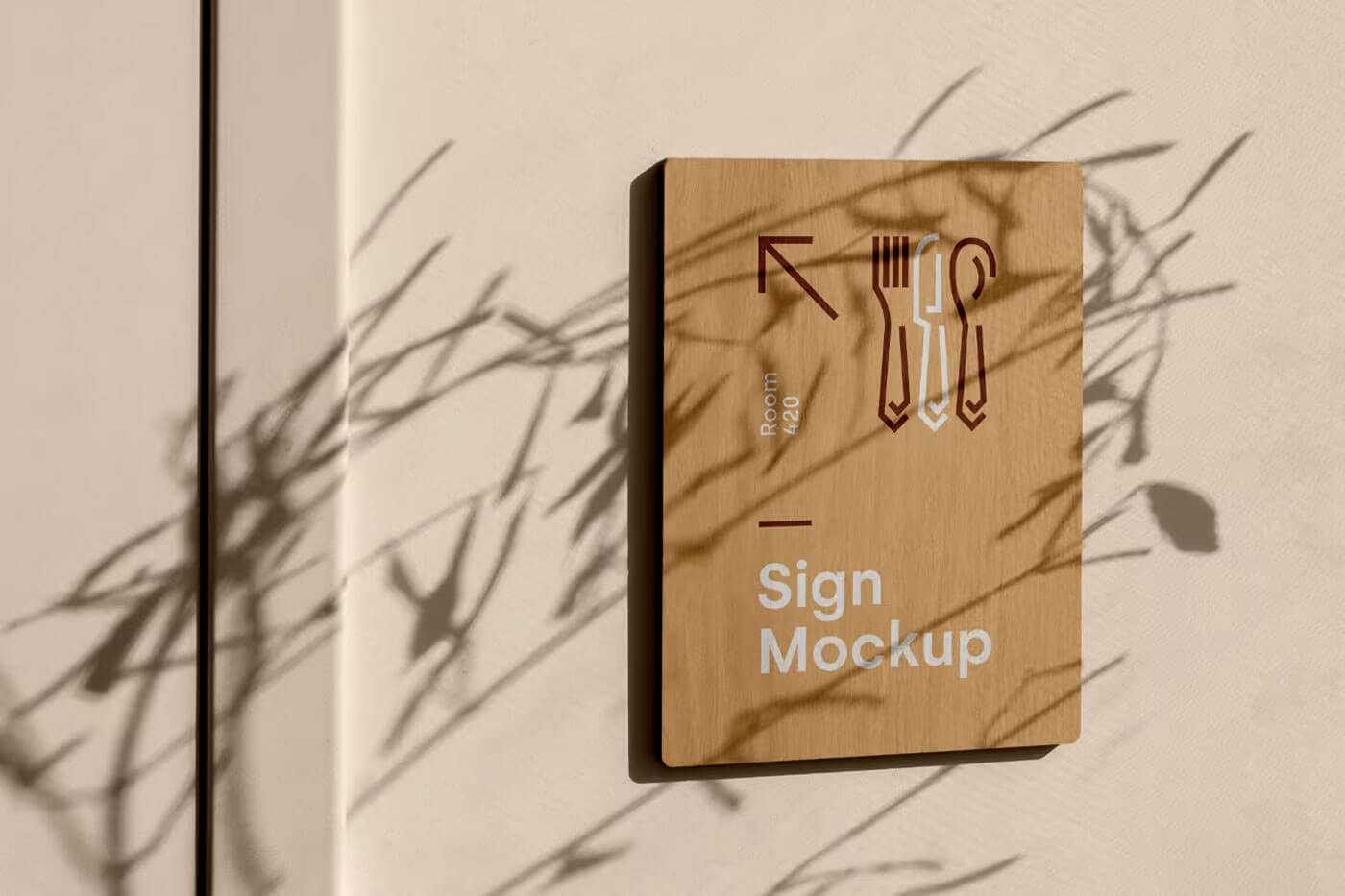 Free Wall-Mounted Wooden Sign Mockup PSD - Free PSD Mockup | PsFiles