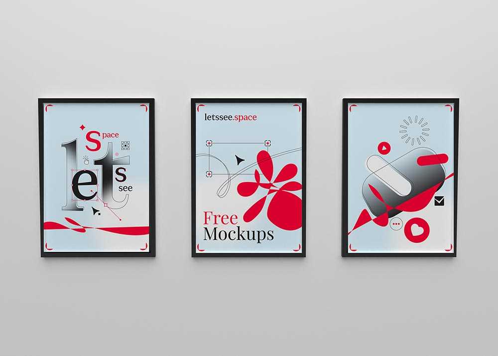 Free Wall Poster Frame Mockups PSD