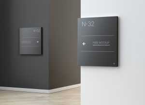 Free Wall Wayfinding Signage Mockup - Free PSD Mockups | PsFiles
