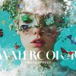 Free Watercolor Painting Photo Effect PSD for Photoshop