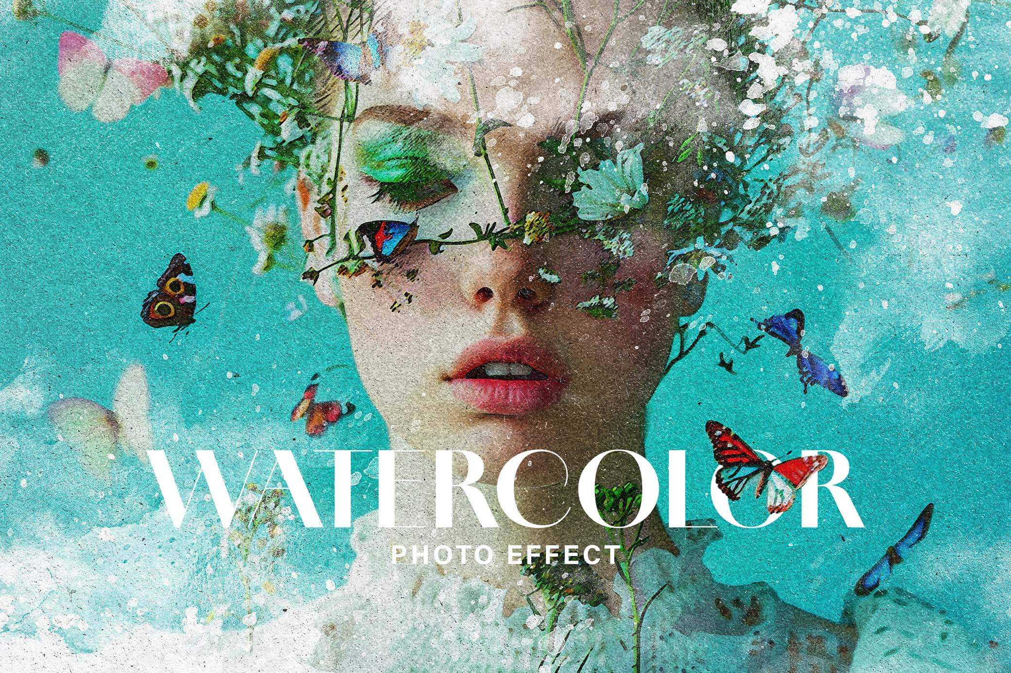 Free Watercolor Painting Photo Effect PSD for Photoshop