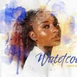 Free Watercolor Photo Effect PSD Mockup