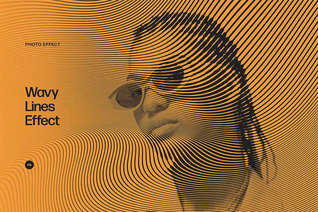 Free Wavy Lines Photo Effect PSD files