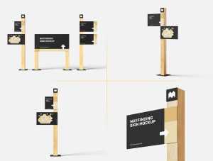 Free WayFinding Signs Mockups PSD set