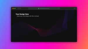 Free Web Browser Dark Theme Mockup PSD PSD