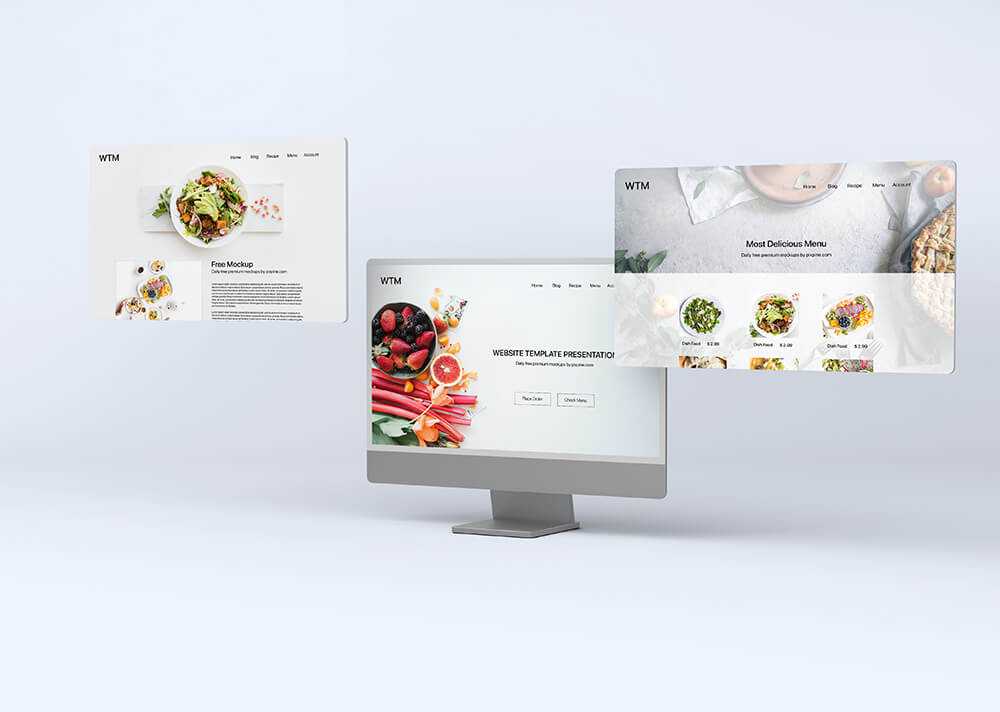 Free Website Template Presentation Mockup PSD