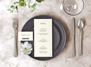 Free Wedding Menu Card Mockup - Free Mock-Ups | PsFiles