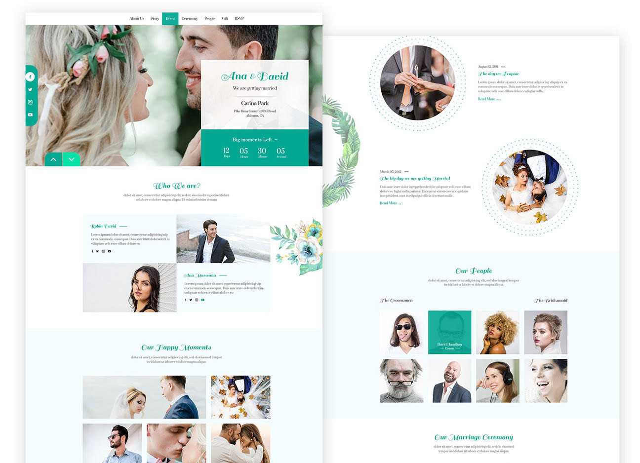 Free Wedding Website Template PSD
