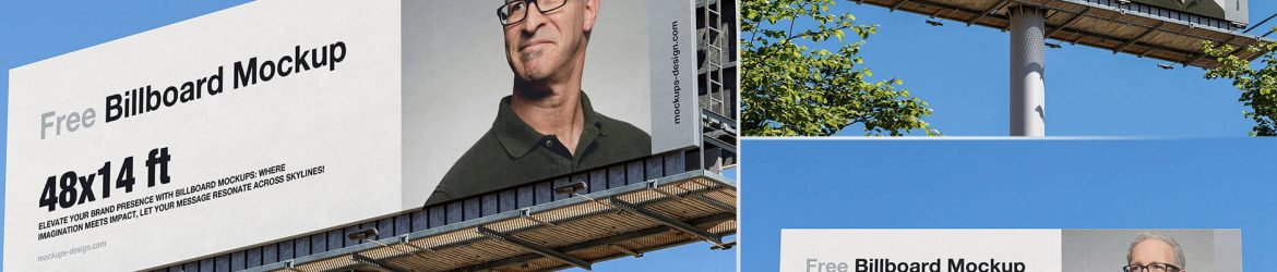 Free Wide Billboard Mockup / 48×14 ft