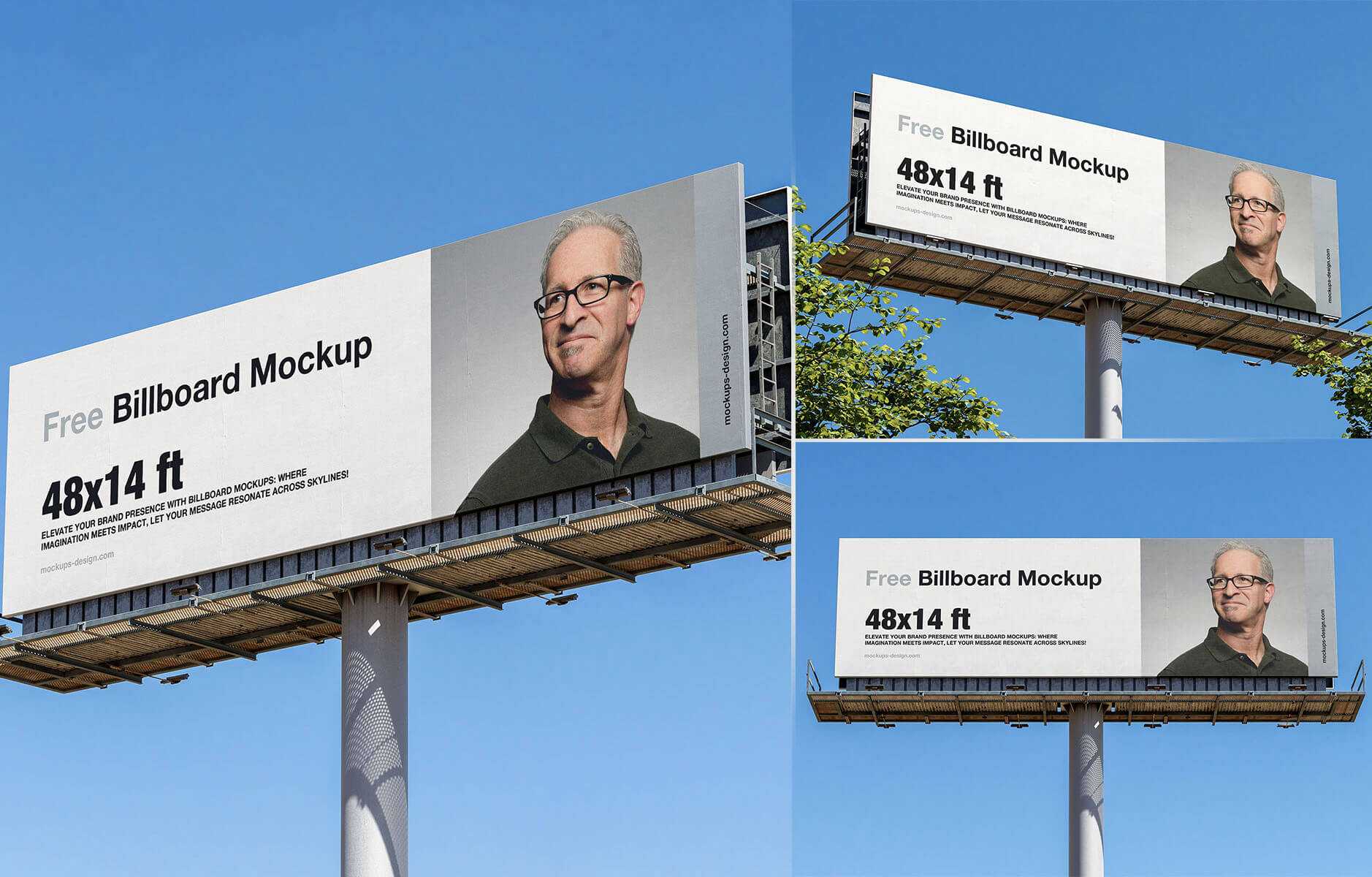 Free Wide Billboard Mockup / 48×14 ft
