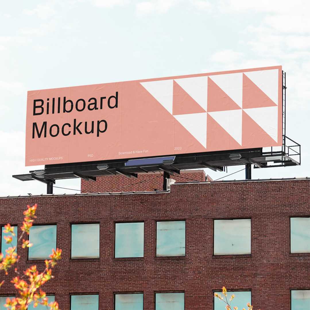 Free Wide Billboard Mockup