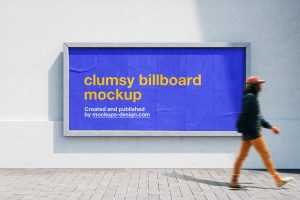 Free Wide Street Billboard Mockup PSD