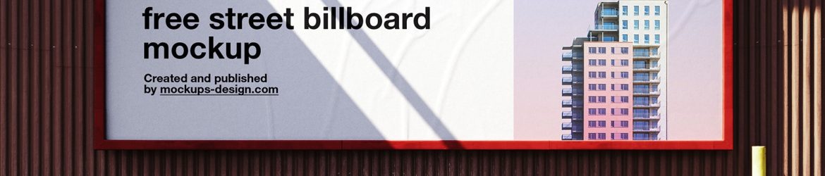 Free Wide Street Billboard Mockup PSD - Outdoor Advertising Display
