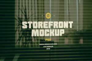 Free Window with Blinds Mockup PSD