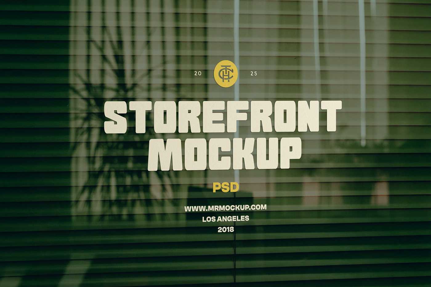 Free Window with Blinds Mockup