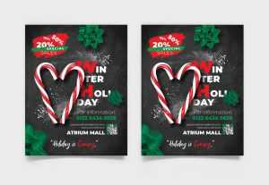 Free Winter Party Flyer Template + Instagram Post PSD