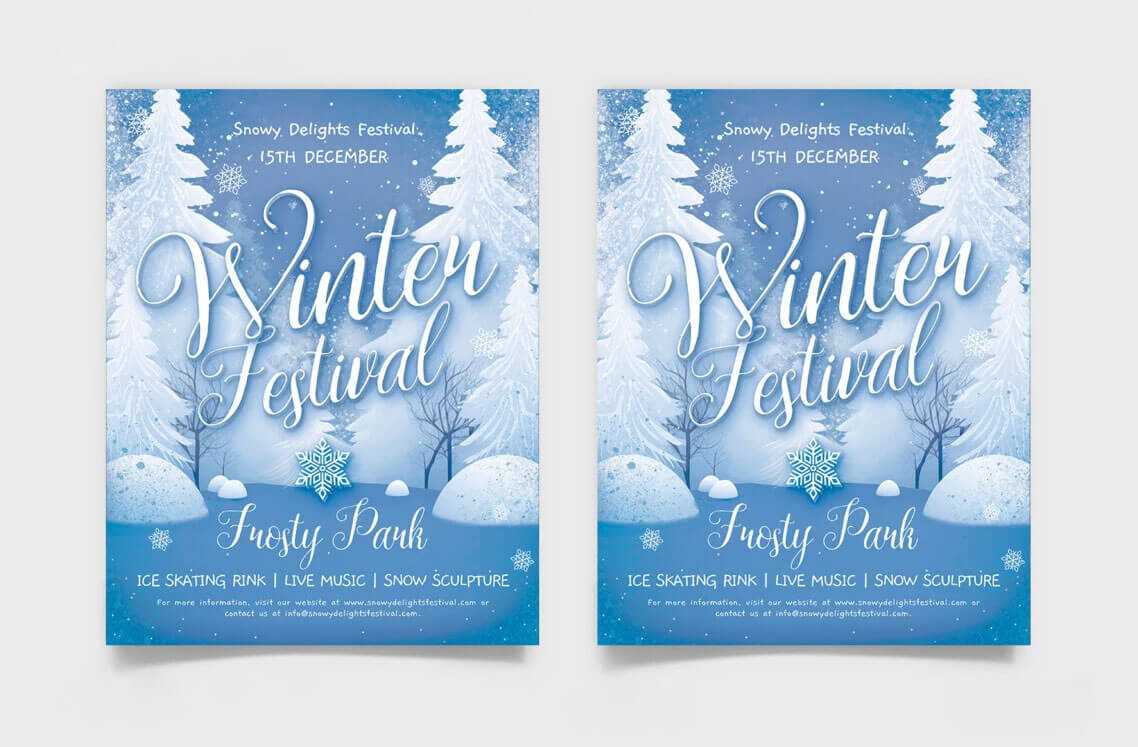 Free Winter Season Festival Flyer PSD Template