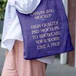 Free Woman Wearing Tote Bag Mockup - Free PSD Download Free Woman Wearing Tote Bag Mockup