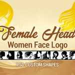 Free Women Face Logo, Symbol Photoshop Custom Shapes