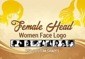 Free Women Face Logo, Symbol Photoshop Custom Shapes