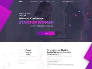 Free Women StartUp Website Landing Page Free PSD Template