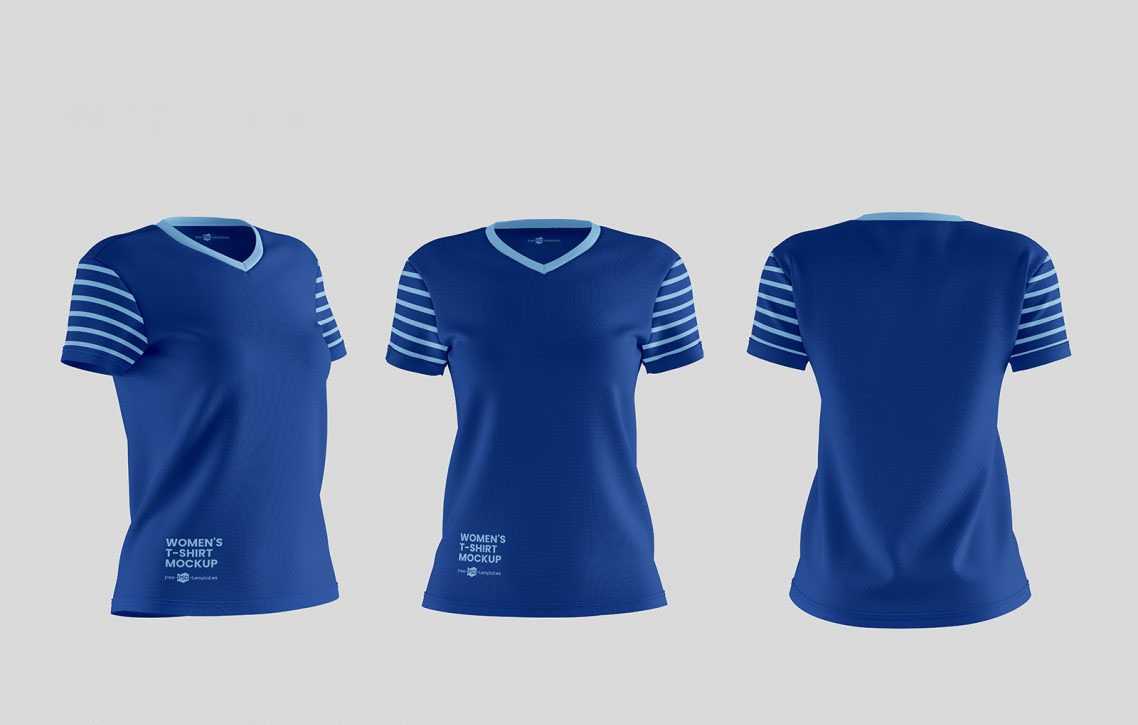 Free Women’s T-shirt Mockup 3 PSD Set