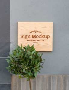 Free Wood Logo Sign Mockup on Wall - Free PSD Mockup | PsFiles